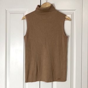 Tahari Brown Sleeveless Sweater Size L